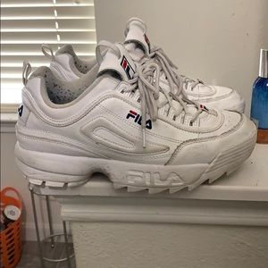 White Fila Disruptor Shoes